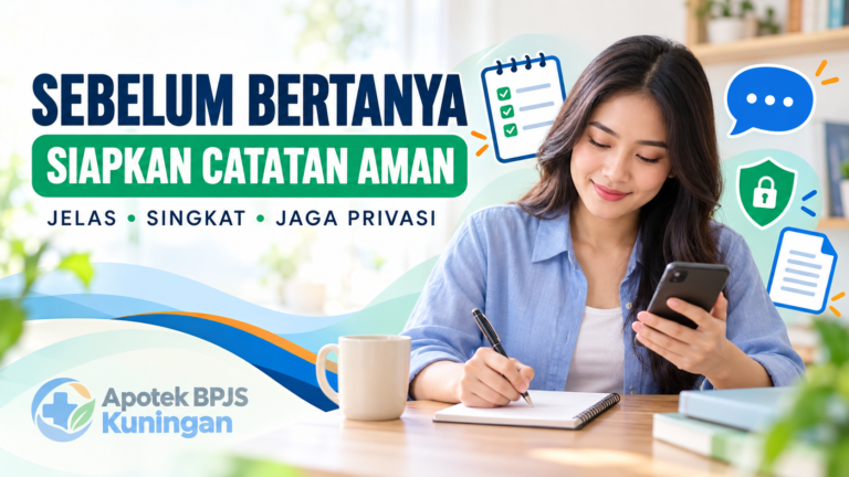 Ilustrasi menyiapkan pertanyaan aman untuk fasilitas kesehatan atau apotek